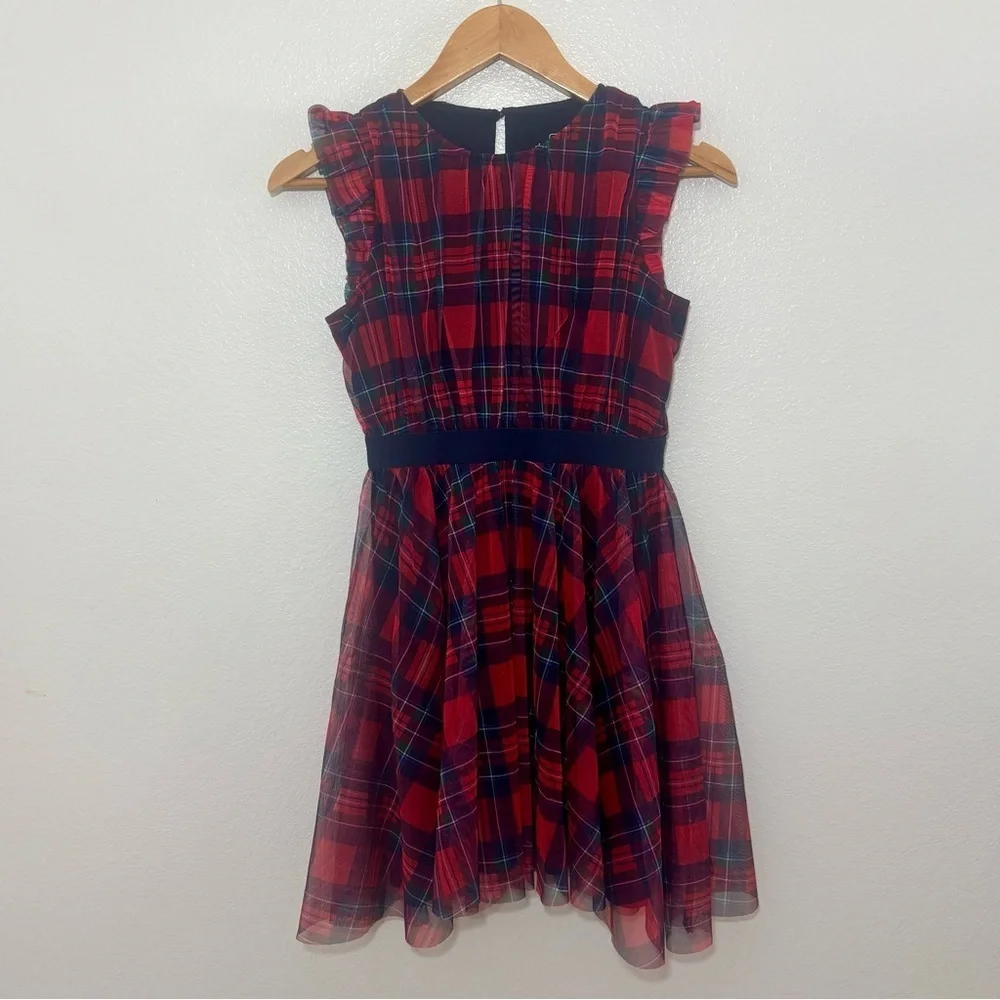 Vineyard Vines Girls Plaid Tulle Dress – Size S (8–10)